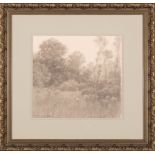 Richard Kelso (American/Mississippi, 20th c.) , "Landscape", charcoal on paper, pencil-signed