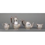 Gorham Sterling Silver Coffee and Tea Service in the Regency Taste , pattern 3180, incl. coffee