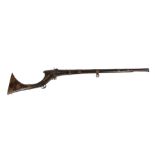 Middle-Eastern "Jezail" Percussion Rifle , 19th c., full stock, engraved brass hardware, with