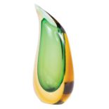 Luigi Onesto (Italian, b. 1935) for Oggetti Murano Glass Tear Drop Vase , etched "L. Onesto