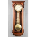 New Orleans Mahogany Regulator Wall Clock , c. 1860, dial marked "TELL TALE CLOCK PATENDED BY