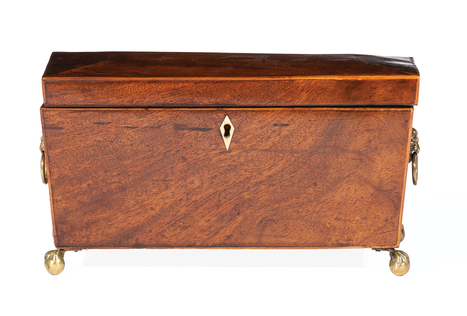 George III Mahogany Tea Caddy , c. 1790, rectangular form, interior with two lidded compartments, - Image 2 of 2