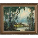 Knute Heldner (Swedish/Louisiana, 1877-1952) , "Swamp Scene", oil on canvas, signed lower left, 16