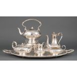 English Silverplate Tea and Coffee Service , Samuel Evans & Sons, Birmingham, act. c. 1875, incl.