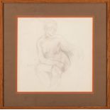 Moses Soyer (Russian/American, 1899-1974) , "Seated Nude", graphite on paper, pencil-signed mid-