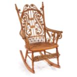 American Wicker Rocking Chair , late 19th c., in original state , h. 38 in., w. 22 in., d. 29 1/2 in