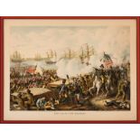 Kurz & Allison / Publishers , "Battle of New Orleans", 1890, chromolithograph, sight 21 in. x 27 1/2