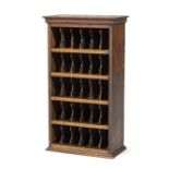 American Oak Postmaster Cabinet , compartments headed by engraved celluloid numbers and letters,