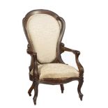 American Rococo Carved and Laminated Rosewood Armchair , mid-19th c., attr. to John Henry Belter,