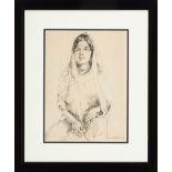 Xavier de Callatay (Belgian/New Orleans, 1932-1999) , "Mariea", 1957, ink on paper, signed and dated