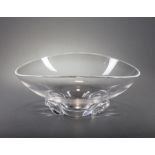 Steuben Glass "Basket Shaped" Bowl , etched mark, #8079, designed 1957 by Donald Pollard, h. 4 7/8