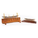 Antique American Model of a New Bedford Whaleboat , carved, highly detailed, h. 1 3/4 in., length