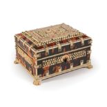 Tortoiseshell, Inlaid and Paint-Decorated Dresser Box , h. 2 3/4 in., w. 4 7/8 in., d. 4 in