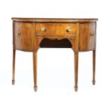 Georgian Mahogany Diminutive Demilune Sideboard early 19th c., central drawer flanked by pair of