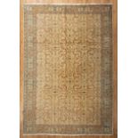 Turk Sivas Rug , pale yellow ground, allover vining floral design, 8 ft. x 11 ft. 10 in