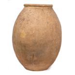 Large Stoneware Olive Jar , glazed interior, h. 38 1/2 in