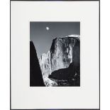 Ansel Adams (American/California, 1902-1984) , "Half Dome and Moon, Yosemite National Park,