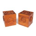 Pair of Jens Quistgaard (Danish, 1919-2008) for Dansk Designs Teak Cube Ice Buckets , c. 1960s,