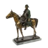 Bronze Figural Group of Napoleon on Horseback , after Louis-Marie Morise, signature on self-base, h.