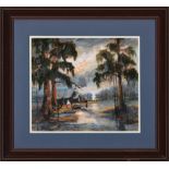William Norman Arnold (American/Louisiana, 1902-2006) , "Swamp Scene on the Bayou", 1980, oil on