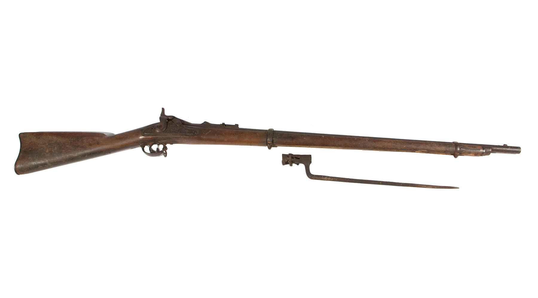 U.S. Springfield “Trapdoor” Percussion Rifle with Bayonet and Antique Sword