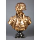 Gilt Bronze and Porcelain "Portrait de Monsieur Le Marquis de Lafayette" , after Jean-Antoine