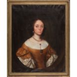 Continental School, 19th c ., "Portrait of a Lady", oil on canvas, unsigned, 30 in. x 24 in., framed