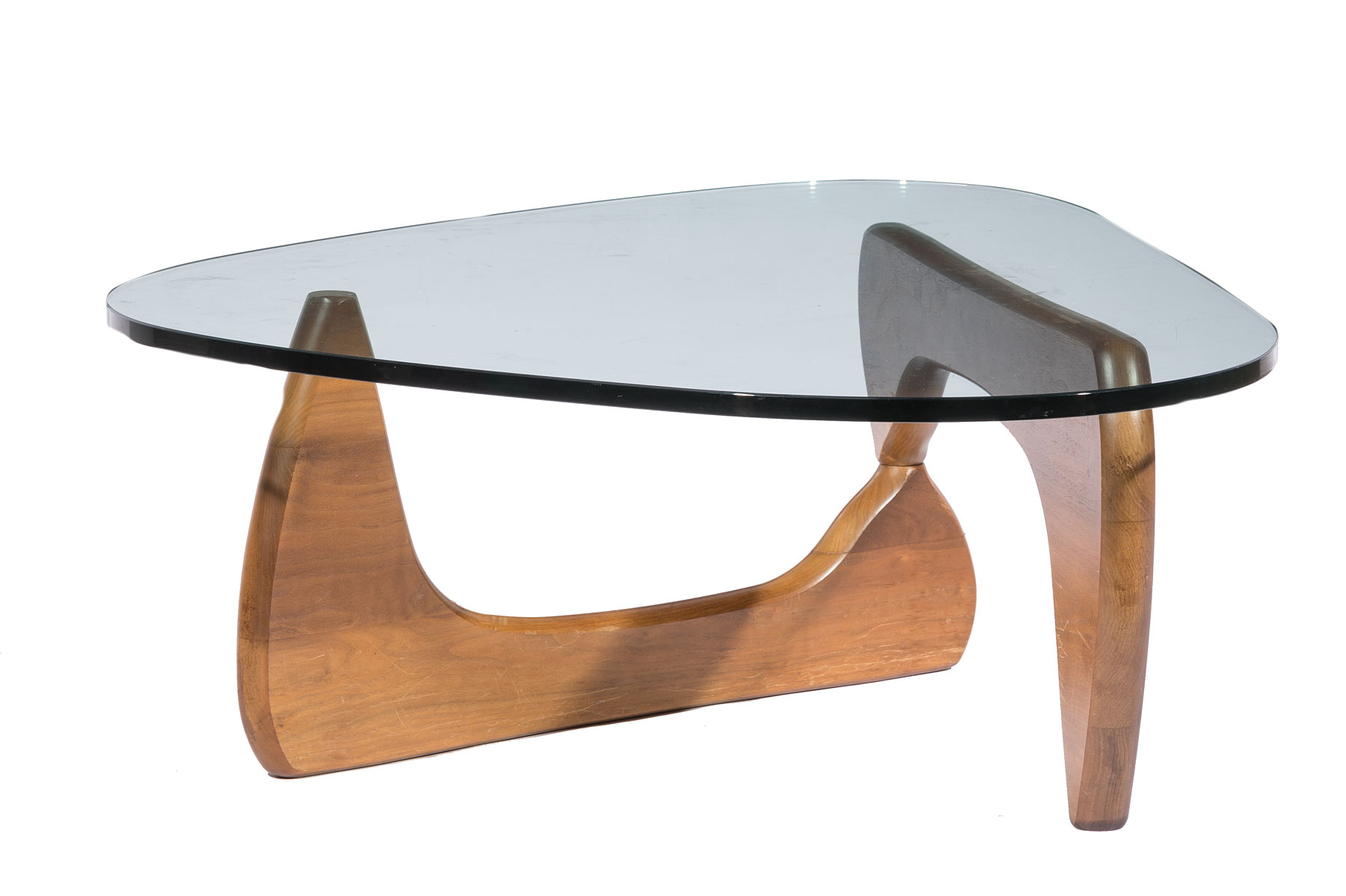 Isamu Noguchi (Japanese/American, 1904-9188) for Herman Miller Walnut and Glass Coffee Table ,