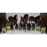 SECTION 1. Nine various Beswick horses including Thoroughbred No. 1772A, Cantering Shire No. 975,