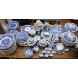 A large quantity of Booths 'British Scenery' blue and white pottery dinner and tablewares