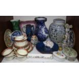 SECTION 15. A quantity of mixed ceramics including an Oriental vase, lustre plate 'Rejoice in teh