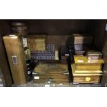 SECTION 51. A collection of twelve assorted wooden boxes including a 19th century mahogany artist?