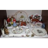 SECTION 2. Three F R Gray porcelain fox figurines, together with various Beswick foxes and hounds,