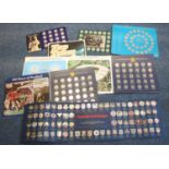 A collection of coins in presentation packs to include 2 x '100 Years of Football 1872-1972', 'The