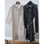 An Aquascutum ladies beige checked light weight rain mac, ladies uk size 12, measures approx.