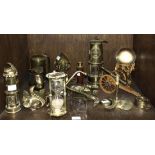 SECTION 37. A number of assorted brass and metal-ware collectables comprising an Eccles miners lamp,