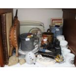 SECTION 18. Assorted collectables and ceramics including a Bush radio, a pair of bellows, two