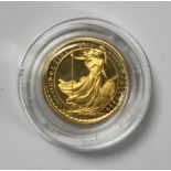 A 1/10 oz gold proof £10 coin, 1999, in plastic capsule with fitted case and certificate of