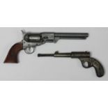 A replica rimfire pistol, together with a .177 gat gun