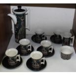 SECTION 20. A Portmeirion pottery 'Magic City' coffee set comprising six cups and saucers, coffee