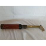 19th century three-drawer brass telescope with wooden sleeve, Makers marks Wood Bros, Late C.H.