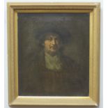 Late 17th / early 18th century follower of Rembrandt Van Rijn, portrait of Rembrandt aged mid to