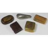 Five various snuff boxes including a faux book and Chinese examples