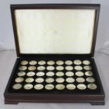 A collection of 40 sterling silver medals, limited edition of 2500 struck by Birmingham Mint to