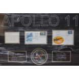 An Apollo 11 Moon Landing signed montage, comprising the autographs of Neil Armstrong, Buzz Aldrin