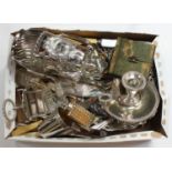 A quantity of assorted silver-plated items including a good amount of mixed flatware, a