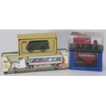 Four assorted boxed scale model toys including a Corgi Vanguards Morris J Van for Truman's Bottled