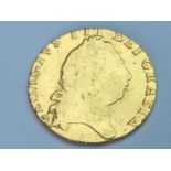 King George III Guinea, 1798, obv fifth laurel head, rv shaped spade shield, weight 8.0g,