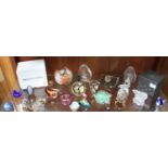 A collection of assorted glass items comprising an oversized advertising display bottle of Madame