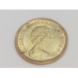 Queen Elizabeth II half sovereign, 1982, obv decimal portrait, rv George & Dragon, 3.98g,